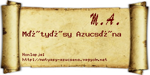 Mátyásy Azucséna névjegykártya